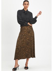 Resim Serpil Exclusive Kadın Leopar Desenli Etek - Şık Bel Detayı Ve Modern Tasarım - Günlük Ve Özel Kullanımlar İçin Haki 