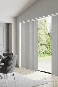 Resim Gri Blackout Dikey Perde Döndürülebilen Tam Açık Ya Da Tam Kapalı Kumaş Dikey 