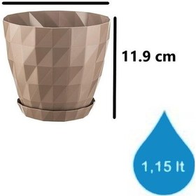 Resim Omnipazar So-krt Dekoratif Kristal Saksı Takımı 5'li Set Mocha 