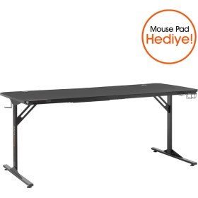 Resim Epic- x Oyuncu ve Bilgisayar Masası-Siyah 180 x 76 x 80 cm 