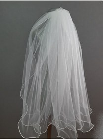 Resim Suzanna Moda 70cm Boy 3mt Eni Uçları Şerit Bukleli Dalgalı Taraklı Hayal Tül Gelin Duvağı Krem 