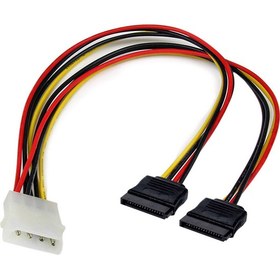 Resim 4 Pinli Erkek Ide Molex TO15 Pin Dişi Çift Sata Güç Kablosu 30 cm 