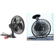 Resim PMX Araç Içi Vantuzlu 12v 5" Inc Oto Vantilatör Çakmaklık Tan Çalışan 
