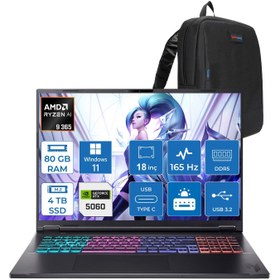 Resim Acer Nitro 18 Aı Amd AN18-AMD Ryzen™ Aı 9 365 80GB DDR5 4TB SSD 8GB/RTX5060 115W 18'' Qhd+ 2560 x 1600 165 Hz IPS Windows 11 Home Gaming Bilgisayar. NHQYHEY001H25 