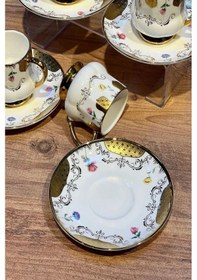 Resim Acar Osiris 6 Kişilik Porselen Kahve Fincanı Takımı Desen1 6806 Çok Renkli 