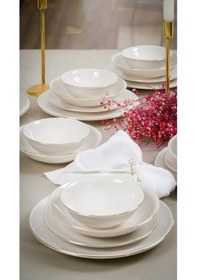 Resim Heda Porselen Hayal Altın Yaldız 24 Parça 6 Kişilik Yemek Takımı 