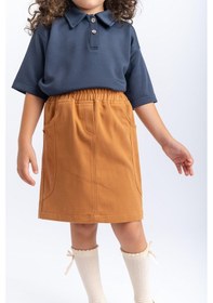 Resim Oliventhekid Gabardin Kız Çocuk Etek Taba Taba 
