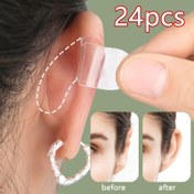 Resim 24 Adet Şeffaf Kendinden Yapışkan Kulak Destek Bantları - Görünmez ve Taşınabilir Tasarım, Kozmetik Kulak Şekillendirme, Cosplay, Fotoğrafçılık, Etkinlikler İçin - Kadınlar için Gizli Makyaj Aksesuarı, Dikişsiz Görünüm, Cilt Dostu Malzeme 