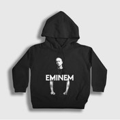 Resim Presmono Unisex Çocuk Siyah Slim Shady Eminem Kapüşonlu Sweatshirt 156078tt 