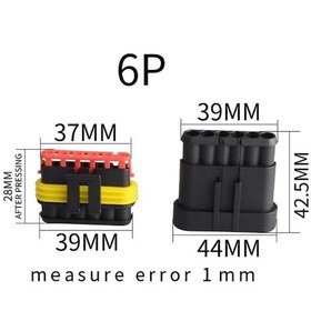 Resim 50 Adet 6 Pin Süper Seal Konnektör Su Geçirmez Oto Dişi Erkek 