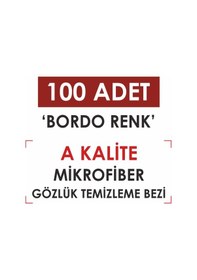 Resim Lionel 100 Adet A Kalite Gözlük Temizleme Bordo Renk 