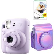 Resim Fujifilm Instax Mini 12 20 Filmli Parlak Kılıflı Lila Fotoğraf Makinesi 