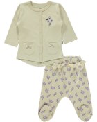 Resim Civil Baby Kız Bebek Pijama Takımı 3-6 Ay Krem 