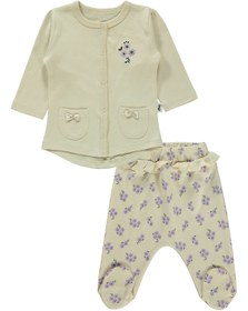 Resim Civil Baby Kız Bebek Pijama Takımı 3-6 Ay Krem 