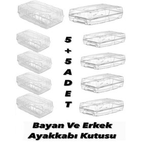 Resim 5 5 Erkek Ve Kadın Ayakkabı Saklama Kutusu Seti 5'er Bay - 