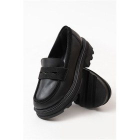 Resim 746-759 Siyah Günlük Yüksek Tabanlı Loafer Ayakkabı Siyah 