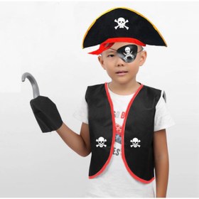 Resim AyrStore Korsan Yelek + Şapka + Kanca + Maske Çocuk Boy 4-6 Yaş 
