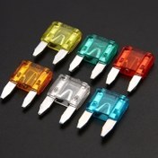 Resim 60 Adet Renk Kodlu Araç Sigortası Seti - Kolay Tanımlama İşaretleriyle Kompakt Naylon & Alüminyum Otomatik Güvenlik Sigortaları (5Amp'tan 30Amp'a, Turuncu, Kırmızı, Mavi, Sarı, Beyaz, Yeşil) Araç Koruma için, Araba Sigorta Kiti 