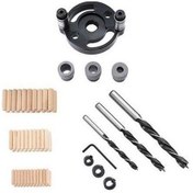 Resim Tongxida Ahşap İşleme Düz Delgeç Kendiliğinden Merkezlenen Dübel Ekleme Delme Bulucu Ahşap İşleme Delme Aracı, Siyah+7 Adet Ma 