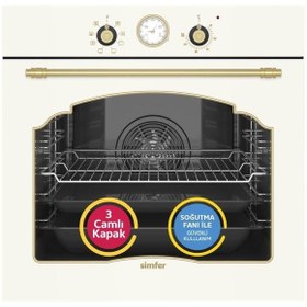 Resim Simfer SB8218 - T3326 - SD8716 Retro Bej 3'lü Ankastre Set 