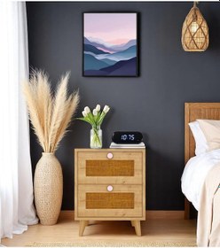 Resim Floradesign Bali Bohem Jüt 2 Çekmeceli Komodin Meşe 