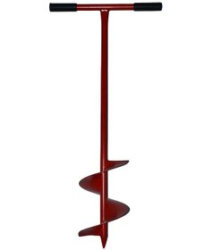 Resim Toprak Burgu Makinesi Kuyu Açma Aparatı Sabit Kollu 101x 20 Cm Çap Kırmızı 