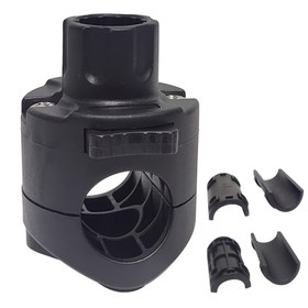 Resim Tika Tekne Ray Montajı 7/8", 1", 1-1/4" Yuvarlak Railler ve Scotty Olta Tutucular için - Ağır Hizmet Tipi FRN Siyah Balıkçılık Bağlantısı, Hobie Kayaklar, Botlar, Çubuk Sistemleri ile Uyumlu 