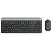 Resim Logitech MK470 Kablosuz İnce İngilizce Q Klavye - Mouse Seti Siyah 