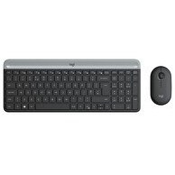 Resim Logitech MK470 Kablosuz İnce İngilizce Q Klavye - Mouse Seti Siyah 