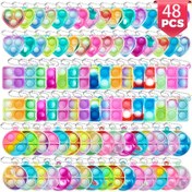 Resim 48 Parça Parti Hediyesi Çocuklar İçin Stres Oyuncakları Şişme Top, Sınıf Ödülleri Duyusal Fidget Paketleri, 31 Ekim Cadılar Bayramı ile Noel Temalı, Șık ve Renkli 