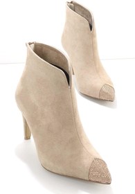Resim Bambi Bej Süet Kadın Bot & Bootie K02226111302 