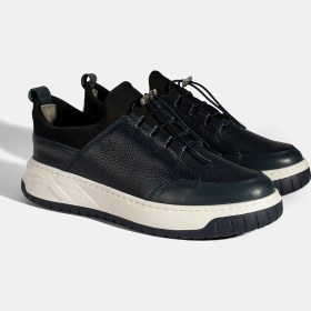 Resim Desa Erkek Lacivert Lastik Bağcıklı Deri Sneaker 