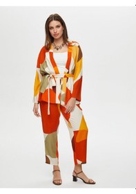 Resim Faik Sönmez Geometrik Soyut Desen Kimono S25kmn001 Us25kmn001100 Multi Çok Renkli 