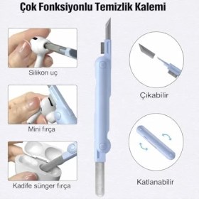 Resim Teknocan Profesyonel 7’si 1 Arada Klavye ve Kulaklık Temizleme Seti - Airpods, Laptop, Telefon ve Ekran Için Çok Amaçlı Temizlik Kiti (Yumuşak Fırça + Temizlik Kalemi + Sprey) 
