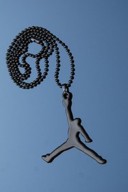 Resim Rua Jewelry Michael Jordan Smaç Kolye Siyah Kaplama Top Zincirli 