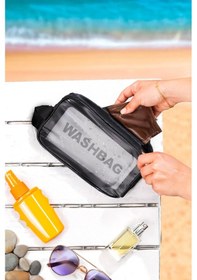 Resim Porsima 3140 2li Şeffaf Seyahat Ve Makyaj Çantası Su Geçirmez Organizer Washbag 