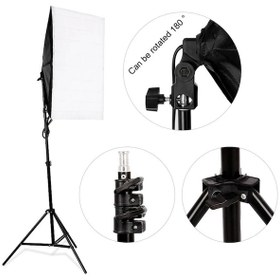 Resim Fototek 50 x 70 CM Tek Duylu Sürekli Işık Softbox + 2 M Işık Ayağı + Ampul 