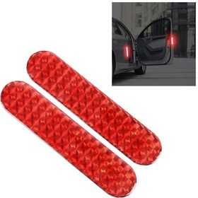 Resim Sones 2 Adet Yüksek Parlaklık Lazer Yansıtıcı Şerit Uyarı Bandı Kırmızı 