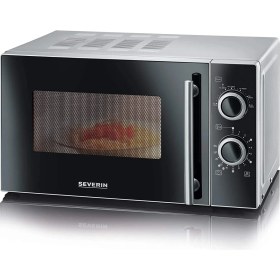 Resim Severin Severın Mw 9721 2'si 1 Arada Mikrodalga Fırın (Izgara Işlevli, Izgara Rafı ve Döner Tabla Dahil (Ø 24,5 Cm) Gümüş/siyah 