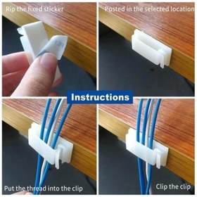 Resim 3B Trend Yapışkanlı Kablo Toplayıcı 8 Adet Masa Kablo Düzenleyici Klips Duvara Sabitleyici 