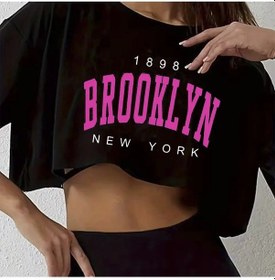 Resim Dayuhu Los Angeles 91 Brooklyn Grafik Kırpılmış Kadın Spor T-shirtkahverengi Kahverengi 
