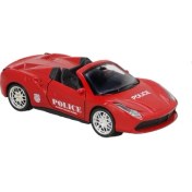 Resim Birlik Oyuncak Metal Çekbırak Işıklı Spor Polis Arabaları Minitro FY5038P-12D 