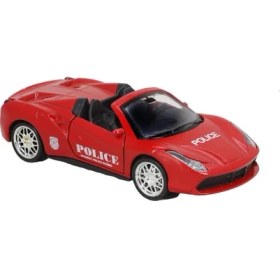 Resim Birlik Oyuncak Metal Çekbırak Işıklı Spor Polis Arabaları Minitro FY5038P-12D 