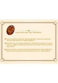 Resim 925 Ayar Gümüş Kral Püsküllü Arpa Kesim Turuncu Kırmızı Sıkma Kehribar Tesbih 