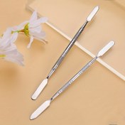Resim Paslanmaz Çelik Karıştırma Makyaj Spatulası Çift Başlı Tırnak Sanatı Çubuğu Karıştırma Çubuğu Mikser Sanatçı Aracı Güzellik Salonu Renk Kremi Karıştırma Profesyonel ve Kişisel Kullanım için 
