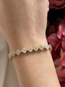 Resim Zirkon Yonca Tam Tur Bileklik 