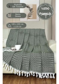 Resim Battaniye Pamuk Riona 180x200 Cm Yeşil 