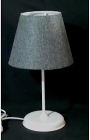 Resim TEKAY AYDINLATMA Antrasit Başlıklı Beyaz Metal Ayaklı Abajur antrasit 