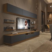Resim Decoraktiv Trendstyle 8YS Mdf Tv Ünitesi Tv Sehpası - Pera - Antrasit 