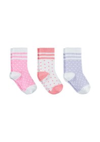 Resim Civil Girls Kız Çorap 3'lü Soket Çorap Set 2-12 Yaş Beyaz 